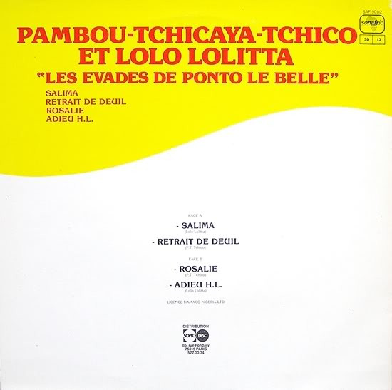Pambou-Tchicaya Tchico Et Lolo Lolitta - Les Evades De Ponto Le Belle | Sonafric (SAF 50112) - 2