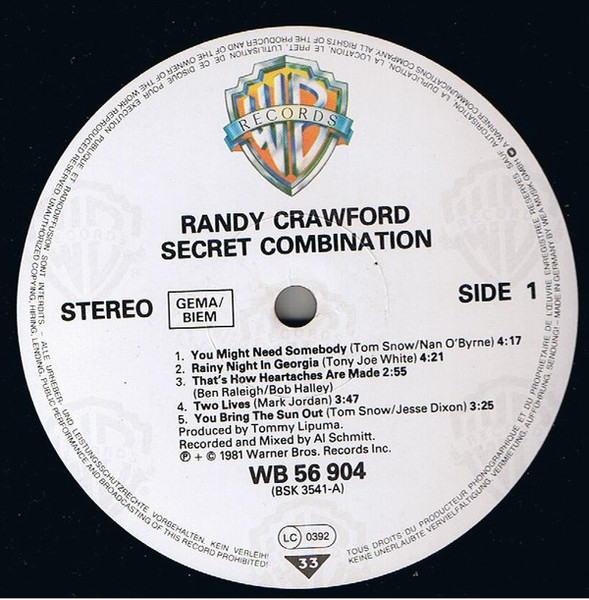 Randy Crawford - Secret Combination | Warner Bros. Records (WB 56 904) - 3