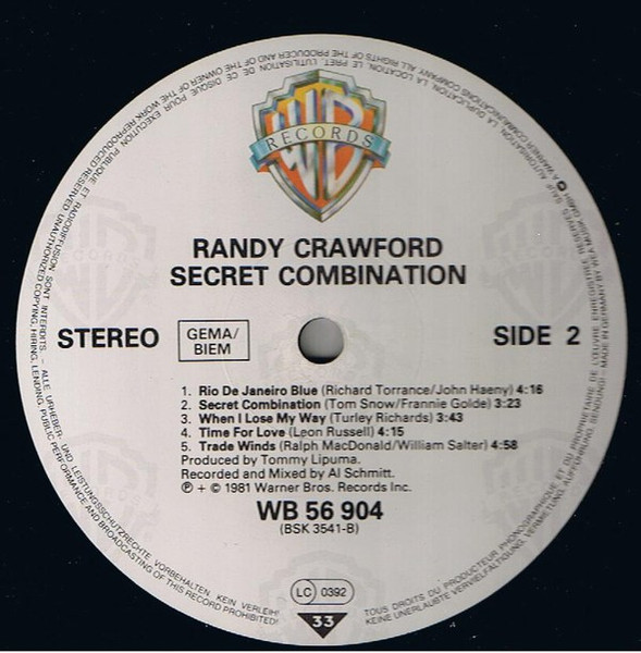 Randy Crawford - Secret Combination | Warner Bros. Records (WB 56 904) - 4