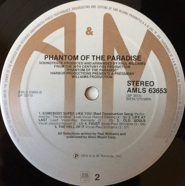 Various - Phantom Of The Paradise - Original Soundtrack Recording | A&M Records (AMLS 63653) - 4