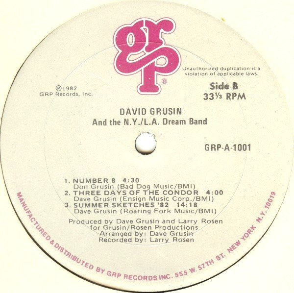 Dave Grusin And The NY-LA Dream Band - Dave Grusin And The N.Y. / L.A. Dream Band | GRP (GRP-A-1001) - 4