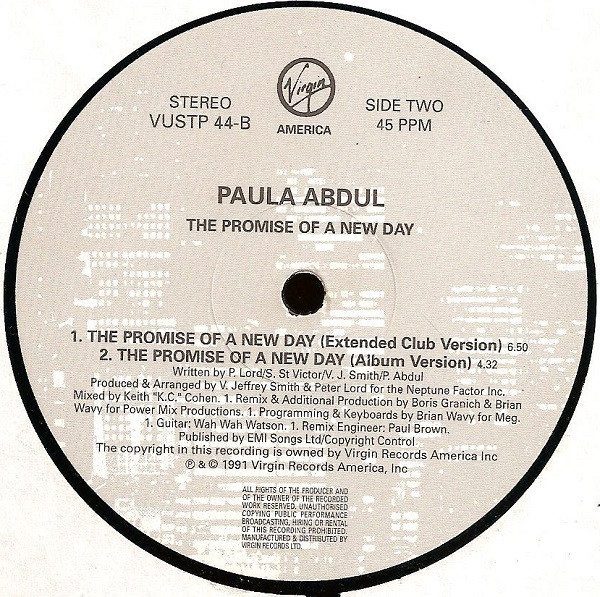 Paula Abdul - The Promise Of A New Day | Virgin (VUSTP 44) - 4