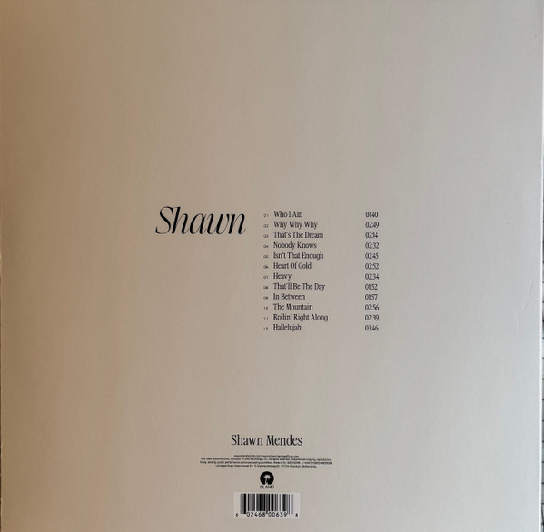 Shawn Mendes - Shawn | Island Records (00602468006398) - 2