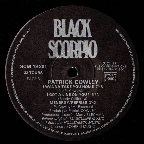 Patrick Cowley - Menergy | Black Scorpio (SCM 19 301) - 4