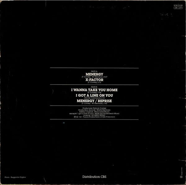 Patrick Cowley - Menergy | Black Scorpio (SCM 19 301) - 2