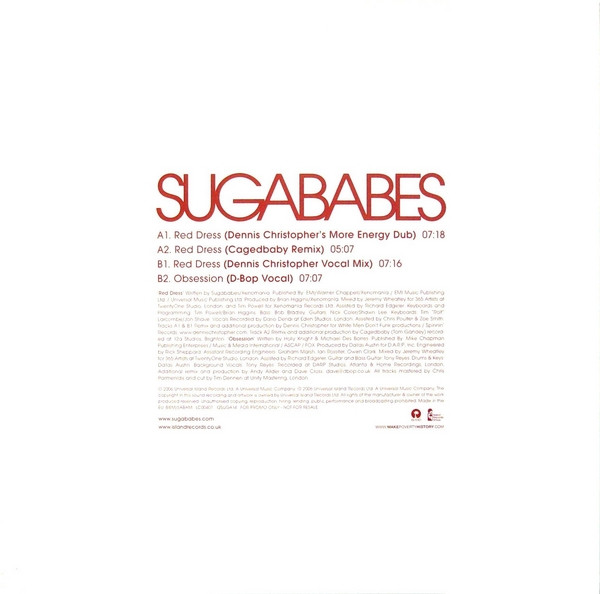 Sugababes - Red Dress | Island Records (12SUGA14) - 2