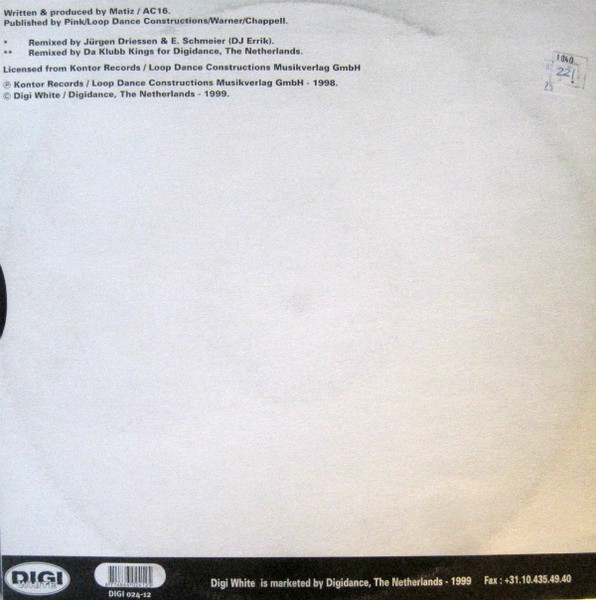 Clubtone Feat. Oliver Cheatham - Put A Little Love In Your Heart | Digi White (DIGI 024-12) - 2