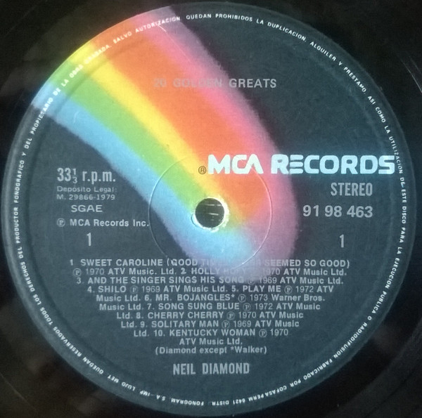 Neil Diamond - 20 Diamonds Hits | MCA Records (91 98 463) - 3