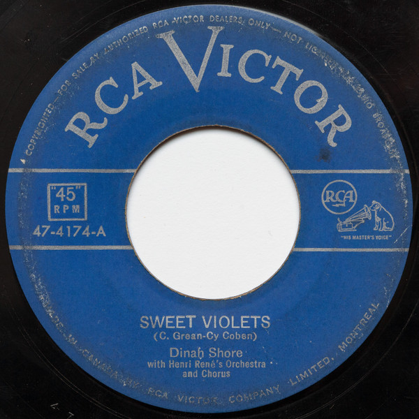 Dinah Shore - Sweet Violets / If You Turn Me Down | RCA Victor (47-4174) - main Dinah Shore - Sweet Violets / If You Turn Me Down | RCA Victor (47-4174) - main