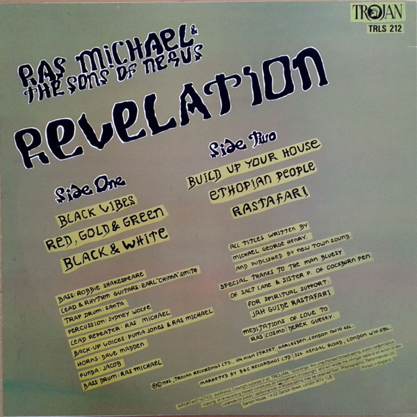 Ras Michael & The Sons Of Negus - Revelation | Trojan Records (TRLS 212) - 2