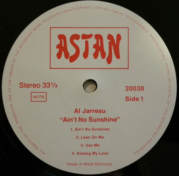 Al Jarreau - Ain't No Sunshine | Astan (LP 20038) - main