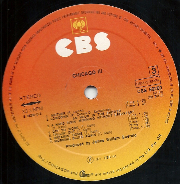 Chicago - Chicago III | CBS (CBS 66260) - 8