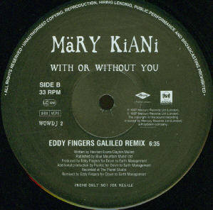 Mary Kiani - With Or Without You | Mercury (WOWDJ 2) - 2