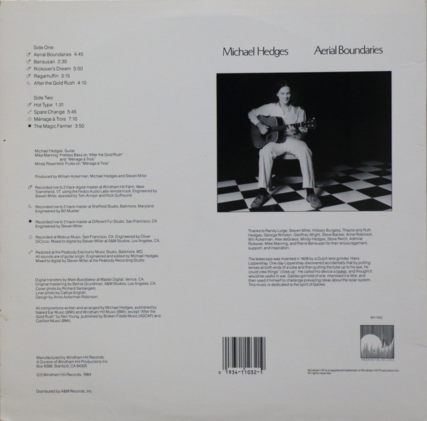 Michael Hedges - Aerial Boundaries | Windham Hill Records (WH-1032) - 2