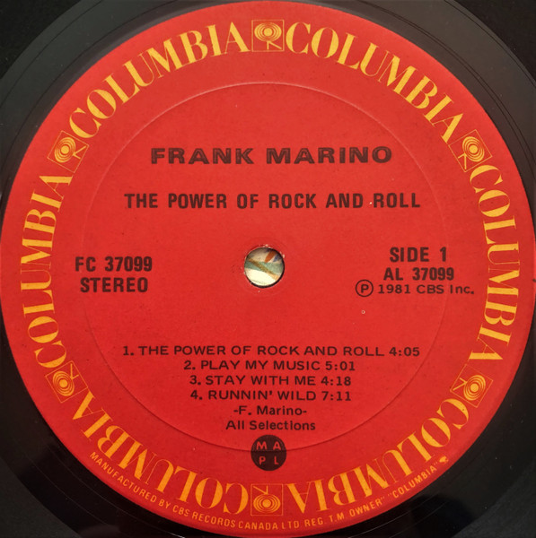 Frank Marino - The Power Of Rock And Roll | Columbia (FC 37099) - 3
