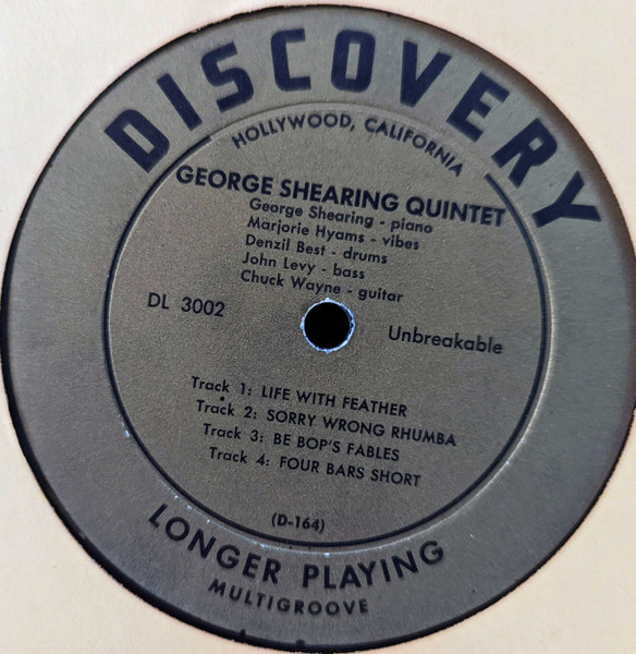 The George Shearing Quintet - George Shearing Quintet | Discovery Records (DL 3002) - 3 The George Shearing Quintet - George Shearing Quintet | Discovery Records (DL 3002) - 3