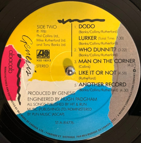 Genesis - Abacab | Atlantic (XSD 19313) - 4