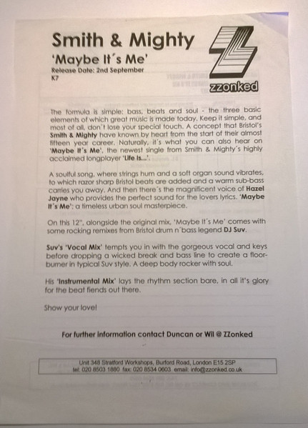 Smith & Mighty - Maybe It's Me | !K7 Records (!K7133 EP) - 2