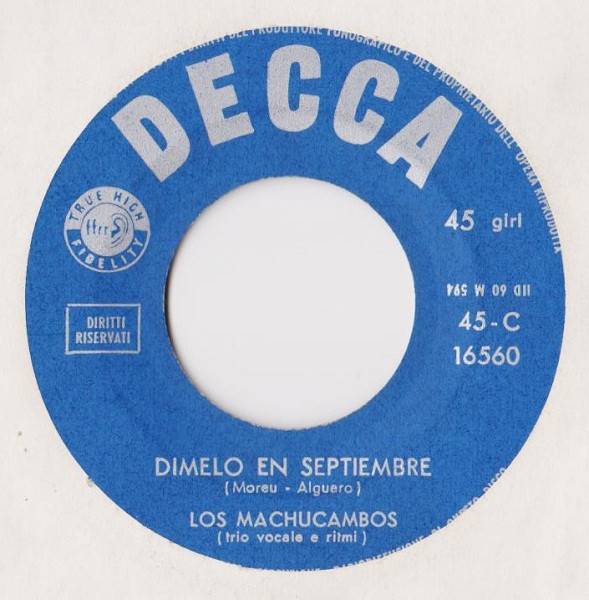 Los Machucambos - Pepito / Dimelo En Septiembre | Decca (45 - C 16560) - 4