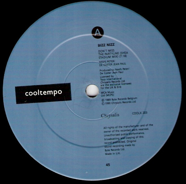 Bizz Nizz - Don't Miss The Partyline | Cooltempo (COOLX 203) - 3