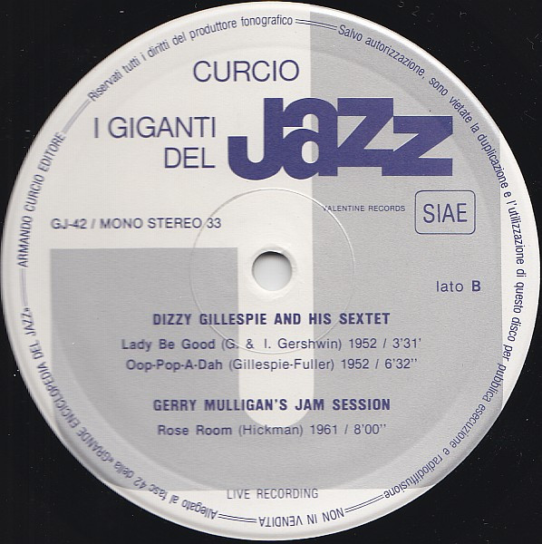Dizzy Gillespie , Gerry Mulligan - I Giganti Del Jazz Vol. 42 | Curcio (GJ-42) - 4