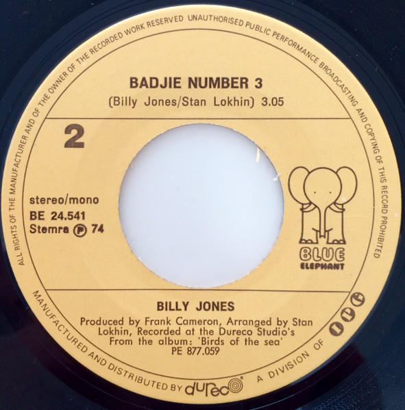 Billy Jones - I'll Keep Holding On / Badjie Number 3 | Blue Elephant (BE 24.541) - 4