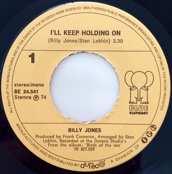 Billy Jones - I'll Keep Holding On / Badjie Number 3 | Blue Elephant (BE 24.541) - 3