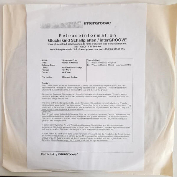 Someone Else - Water In Mexico EP | Glückskind Schallplatten (glk002)