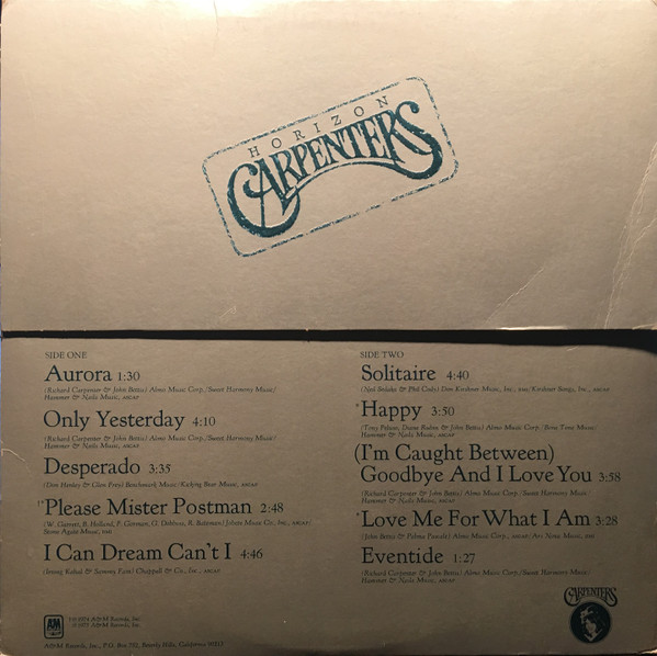 Carpenters - Horizon | A&M Records (SP-4530) - main