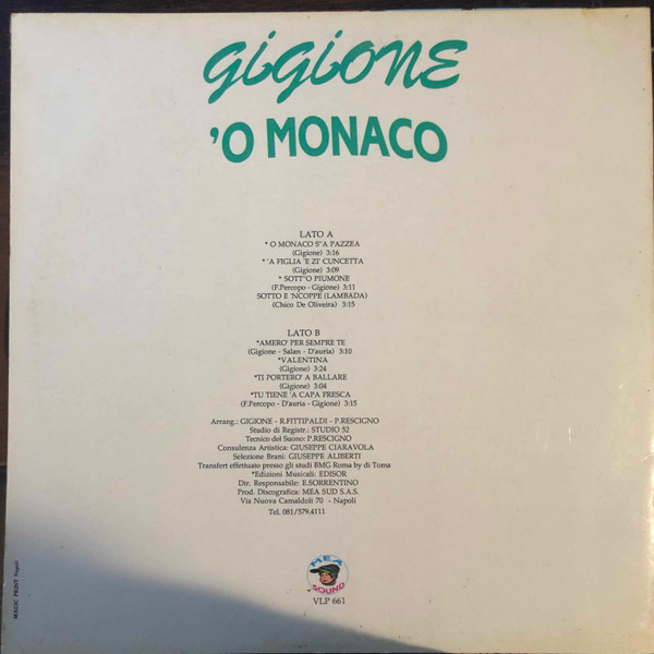 Gigione - 'O Monaco | MEA Sound (VLP 661) - 2