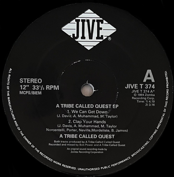 A Tribe Called Quest - A Tribe Called Quest EP | Jive (jive t 374) - 3