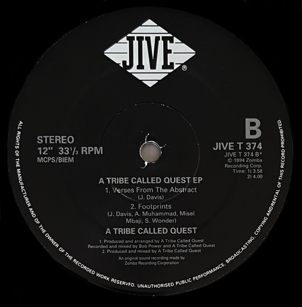 A Tribe Called Quest - A Tribe Called Quest EP | Jive (jive t 374) - 4