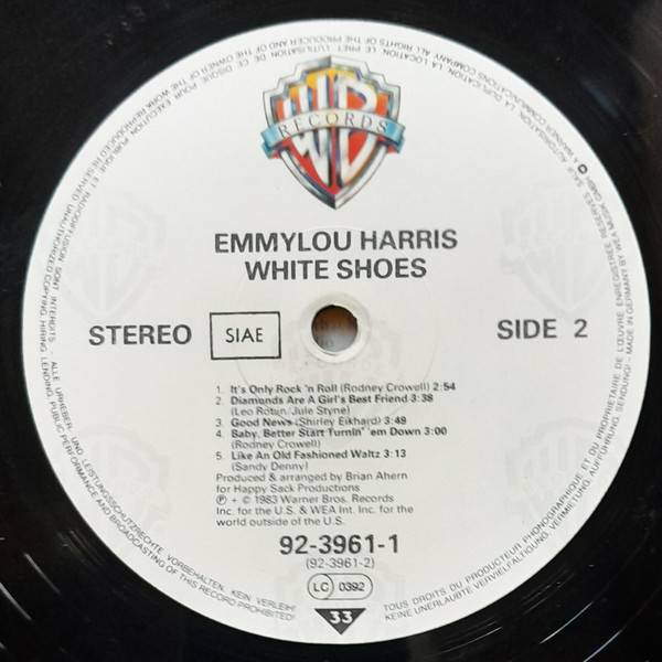 Emmylou Harris - White Shoes | Warner Bros. Records (92-3961-1) - 4
