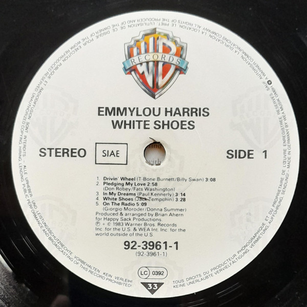 Emmylou Harris - White Shoes | Warner Bros. Records (92-3961-1) - 3