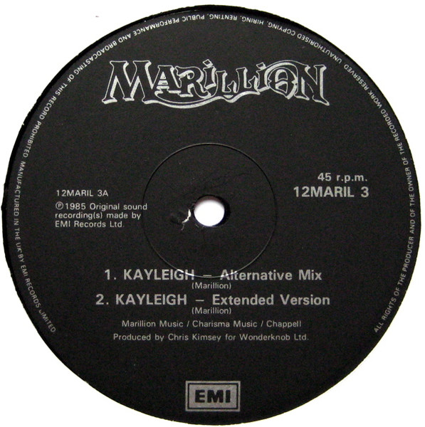 Marillion - Kayleigh | EMI (12MARIL 3) - 3