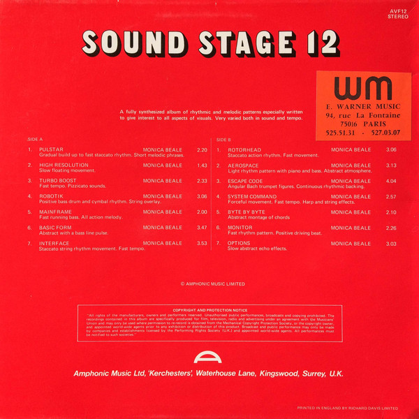 Monica Beale - Sound Stage 12: Music For Micros | Amphonic Music Ltd. (AVF 12) - 2