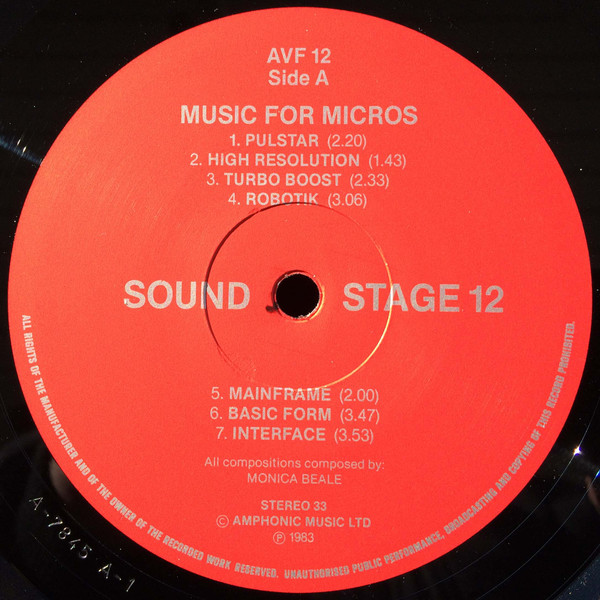 Monica Beale - Sound Stage 12: Music For Micros | Amphonic Music Ltd. (AVF 12) - 3
