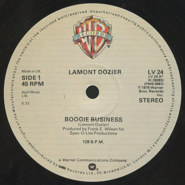 Lamont Dozier - Boogie Business | Warner Bros. Records (LV 24) - 3