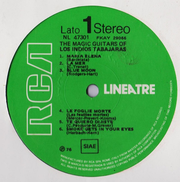 Los Indios Tabajaras - The Magic Guitars Of Los Indios Tabajaras | RCA (NL 47301) - 3