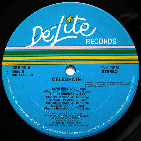Kool & The Gang - Celebrate! | De-Lite Records (DSR 9518) - 4