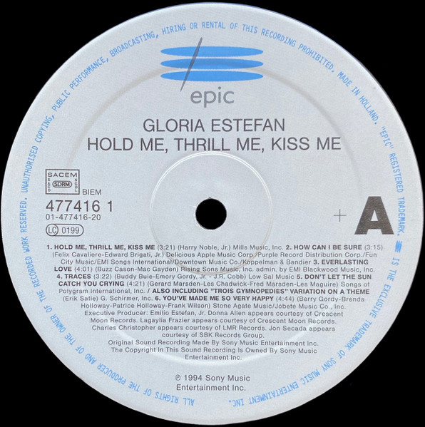 Gloria Estefan - Hold Me, Thrill Me, Kiss Me | Epic (EPC 477416 1) - 3