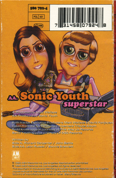 Redd Kross  &  Sonic Youth - Yesterday Once More / Superstar | A&M Records (580 792-4)