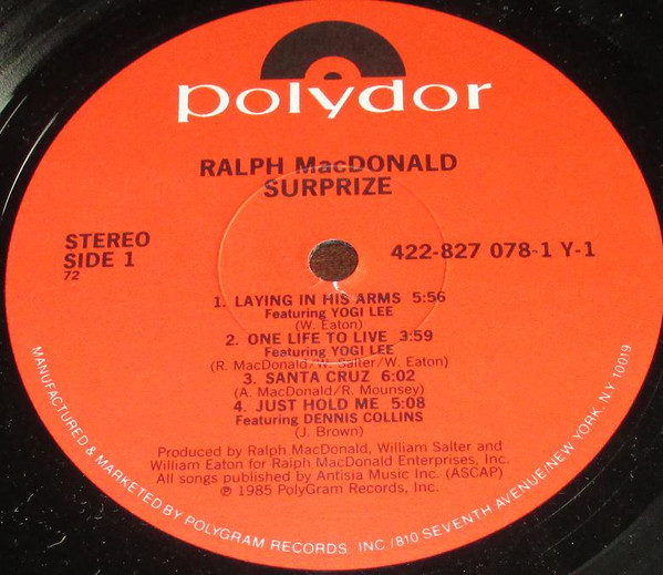 Ralph MacDonald - Surprize | Polydor (422-827 078-1 Y-1) - 3