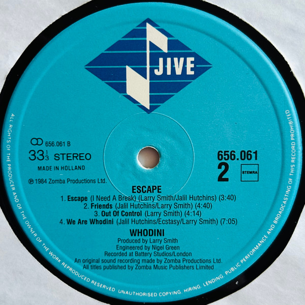 Whodini - Escape | Jive (656.061) - 4