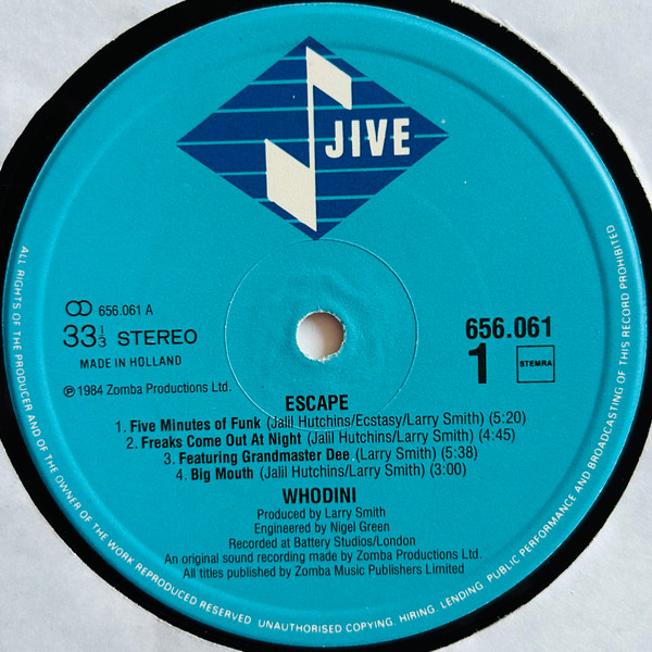 Whodini - Escape | Jive (656.061) - 3