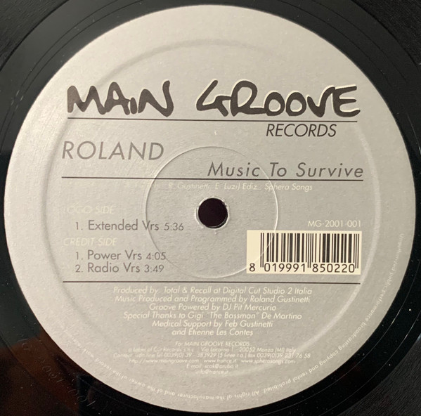 Roland - Music To Survive | Main Groove Records (MG 2001-001)