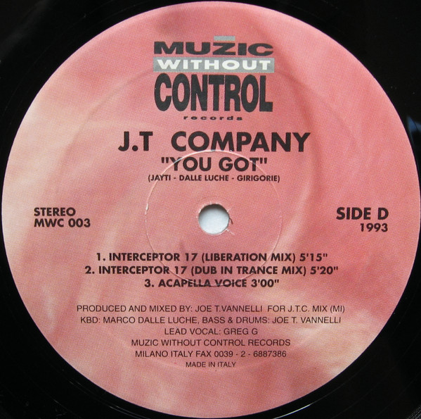 JT Company - You Got | Muzic Without Control Records (MWC 002) - 7