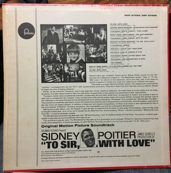 Various - To Sir, With Love Original Motion Picture Soundtrack | Fontana (SRF 67569)