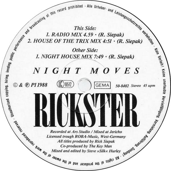 Rickster - Night Moves | P1 Records (50-8402) - 3