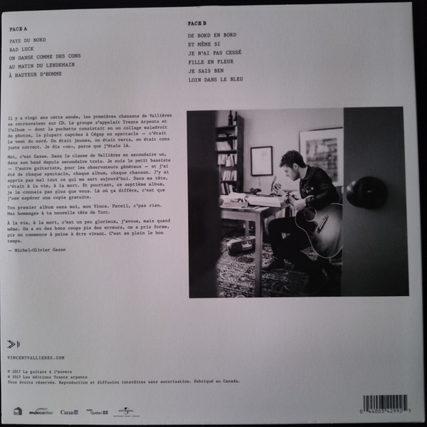 Vincent Vallières - Le Temps Des Vivants | La maison fauve (FAUVE018LP) - 2